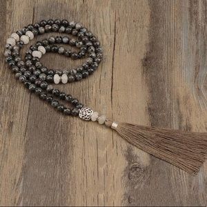 Labradorite & Malaysian Jade Mala Prayer Beads